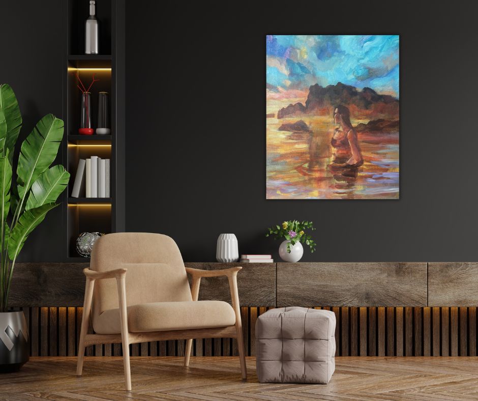 Experience the magic of the golden hour with ‘Bathing in Golden Light,’ a ready-to-hang limited edition canvas print.