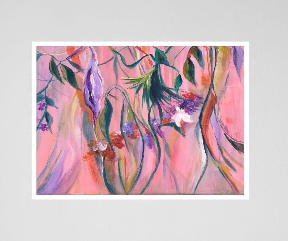 Swedish artist’s "Bloom and Breath" – A limited edition semi-abstract floral fine art print, inspired by spring’s renewal and Nordic minimalist style.