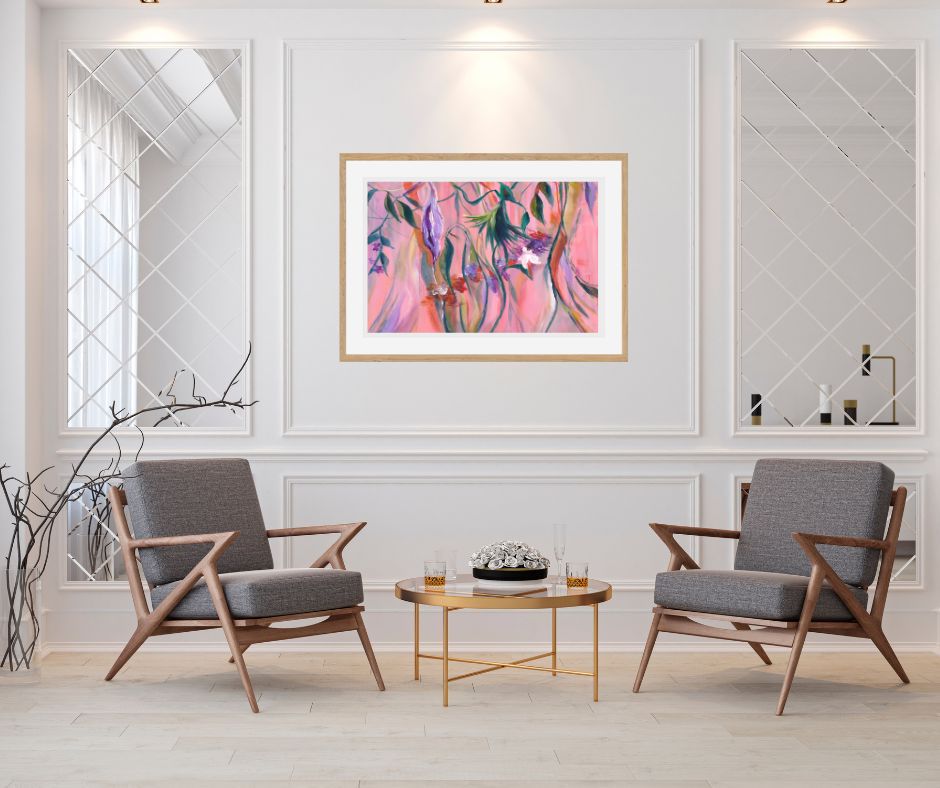 "Bloom and Breath" – A limited edition semi-abstract floral fine art print by Swedish artist, celebrating spring’s arrival in a unique Nordic art style.