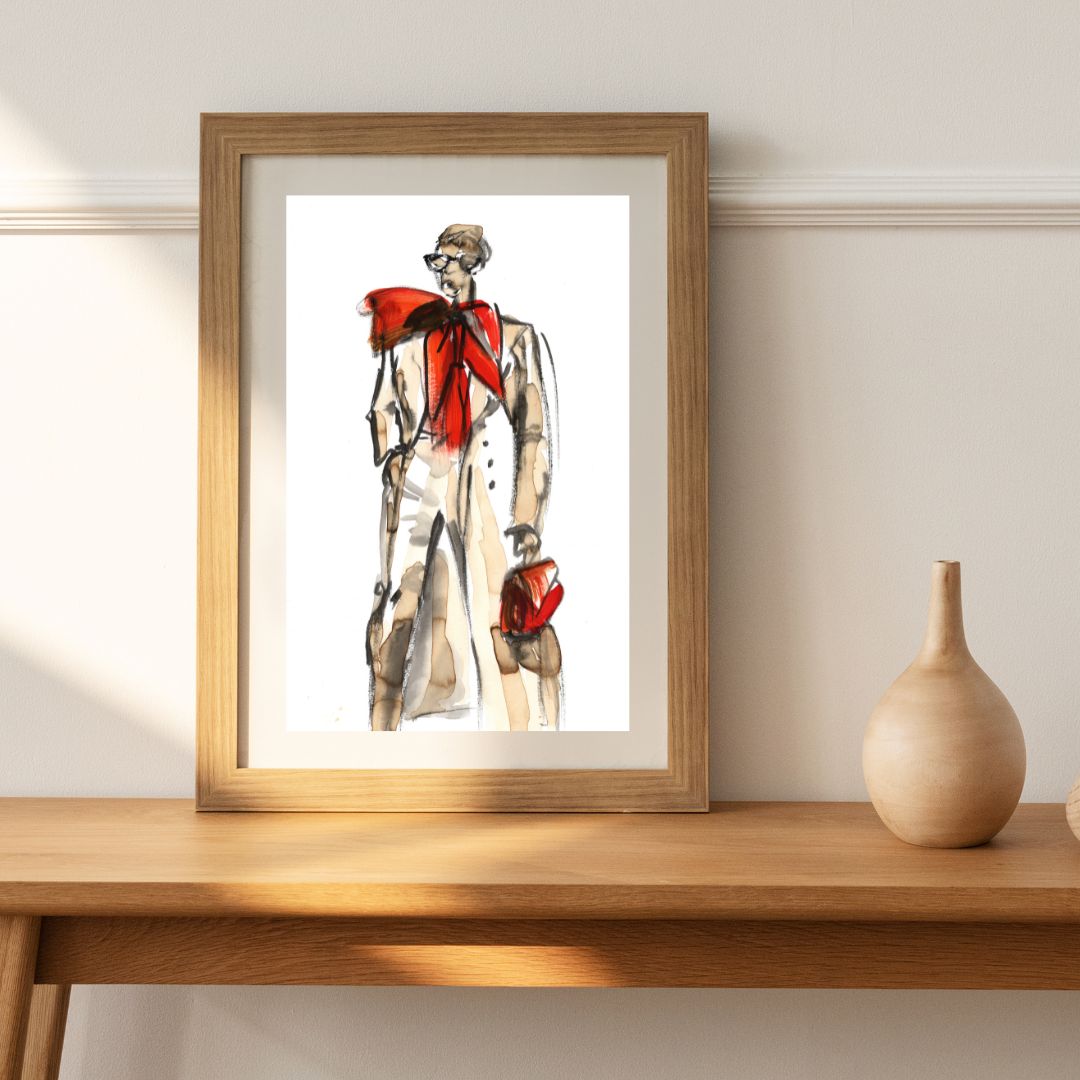 Enjoy the warmth of coffee in art with ‘Coffee to Shine,’ an ink and coffee painting. Limited edition fine art print, sustainably produced on matte paper