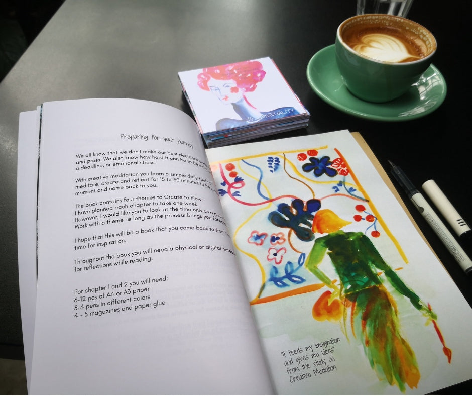A journey in creative self discovery in the book "Create to Flow" by Ingela Johansson