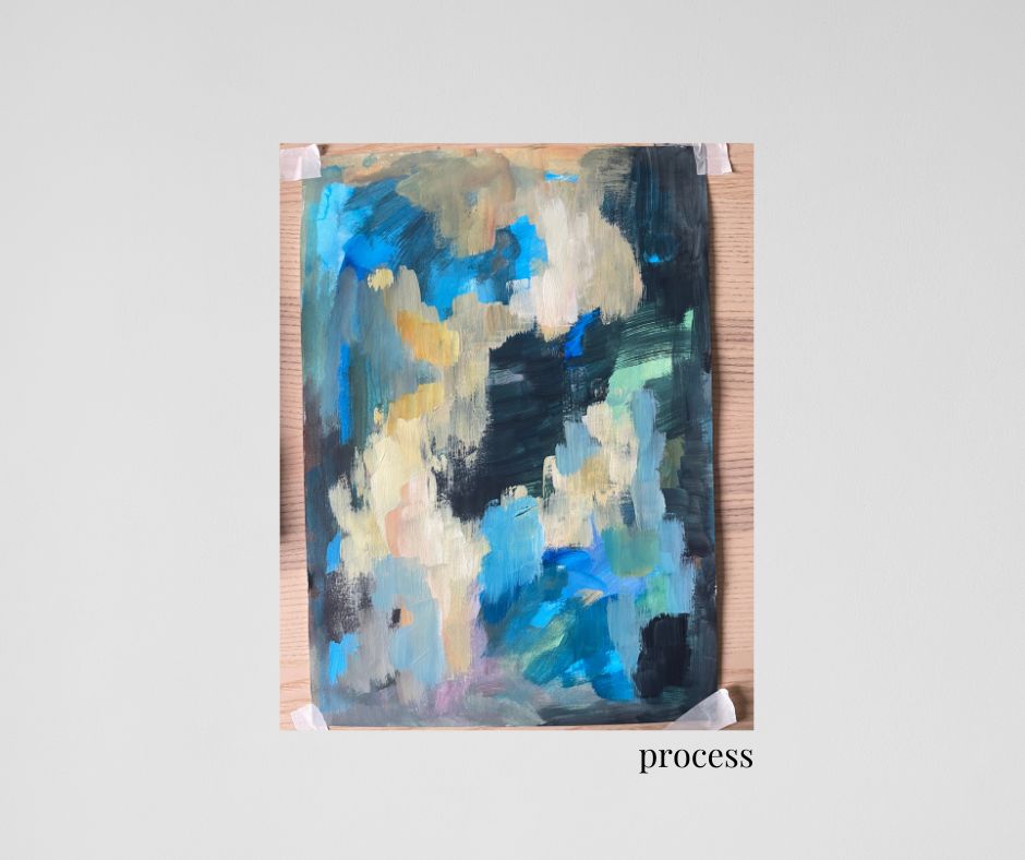 Creative process of the painting "I am" by Ingela Johansson, Swedish artist.