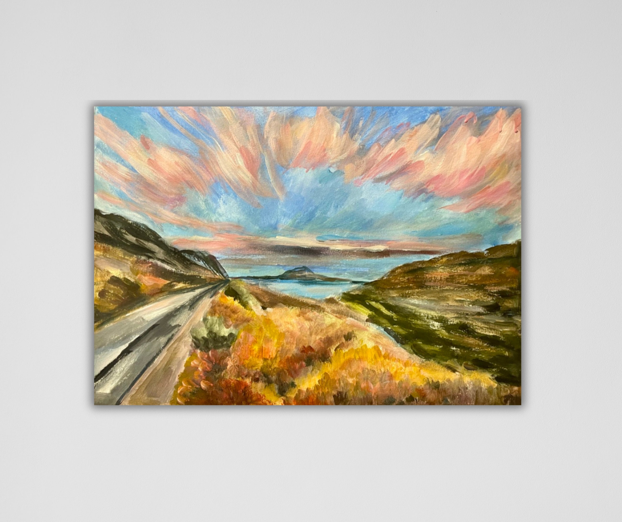 Landscape painting "A new dawn" by Ingela Johansson