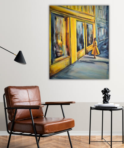 One of a kund painting At the corner of hope and forgotten dreams by Ingela Johansson