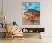 Swedish artist Ingela Johansson’s ‘Bathing in Golden Light’ reflects the tranquil beauty of the sea at golden hour.