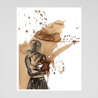 Before Coffee original painted with grandmothers style of boling coffee over an open fire. By Swedish artist Ingela Johansson