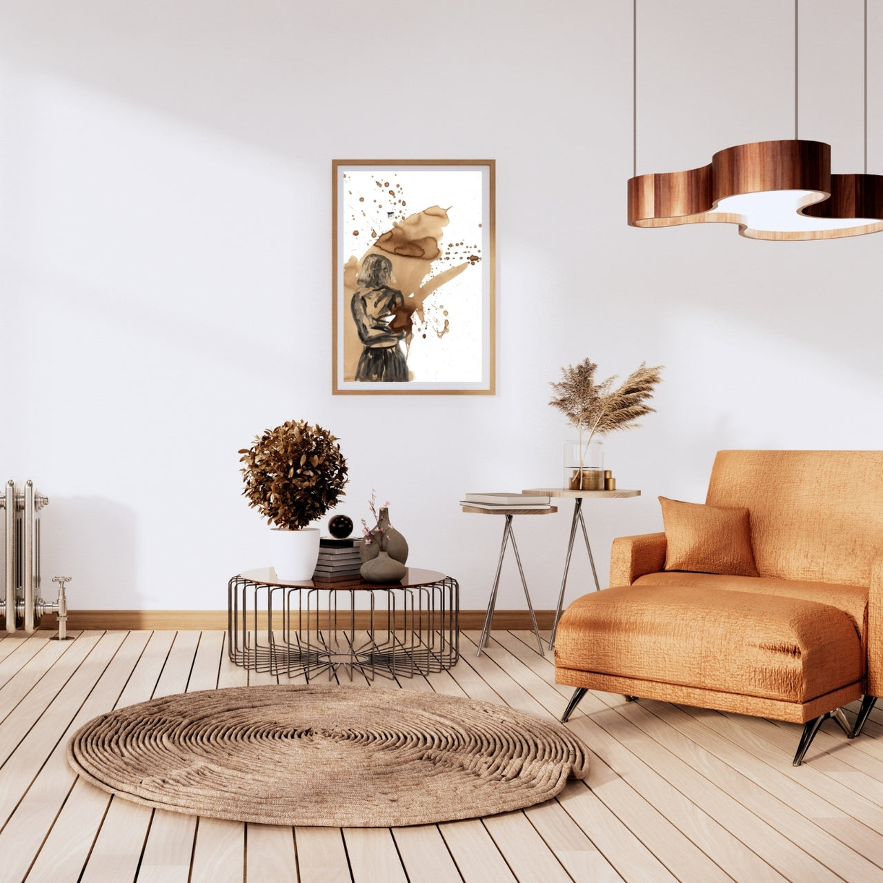 Before Coffee painted by Ingela Johansson in a warm modern interior