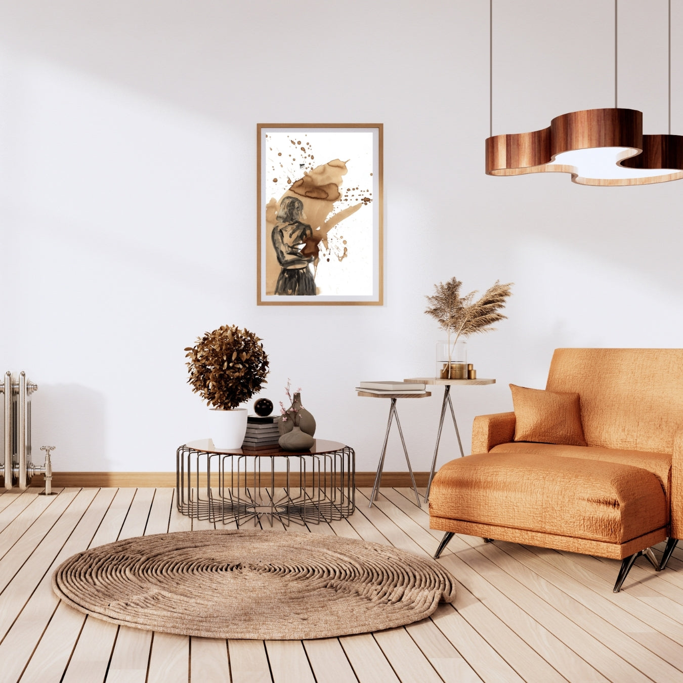 Before Coffee painted by Ingela Johansson in a warm modern interior