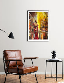 Beyond Holding and Letting Go fine art print on paper in interior – Red Collection