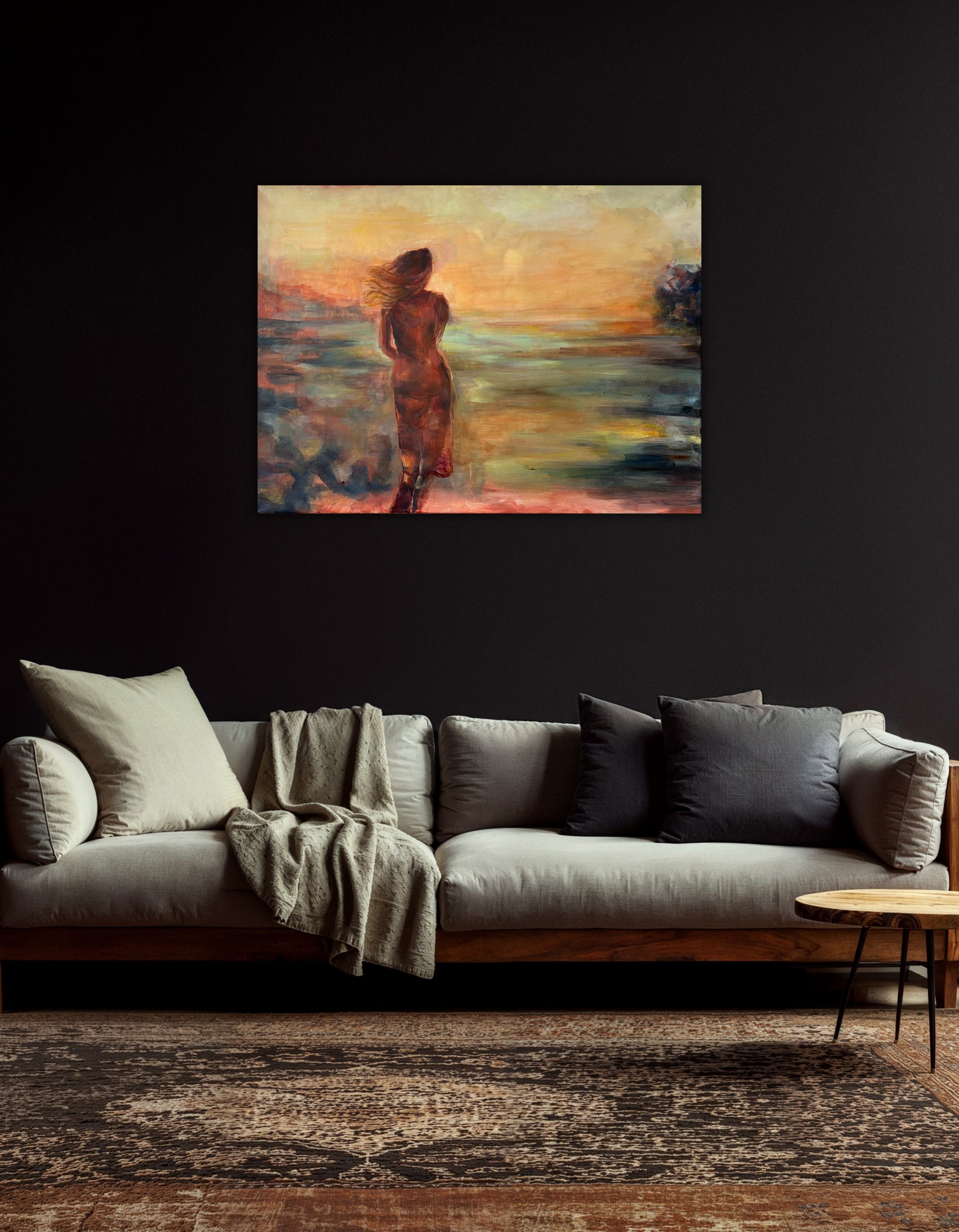 True Colors acrylic painting by Nordic artist Ingela Johansson in an interior from the Red Collection
