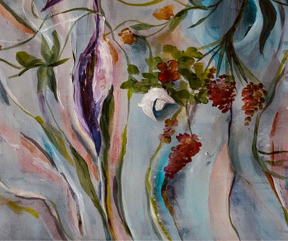 

Limited edition fine art print "Ethereal Bloom," a unique work by Swedish artist, featuring semi-abstract spring blooms in soft, airy tones.