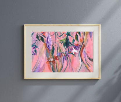 

Limited edition "Bloom and Breath" – A semi-abstract floral fine art print by Swedish artist, capturing the essence of spring in Nordic minimalist style.