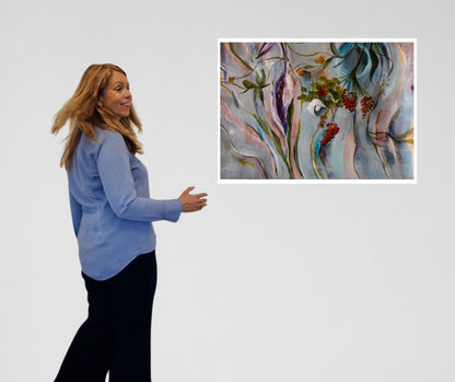 "Ethereal Bloom" – A semi-abstract floral fine art print in Nordic style, available as a limited edition by Swedish artist, evoking spring’s delicate transformation.