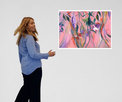 "Bloom and Breath" – Limited edition floral fine art print, showcasing a semi-abstract Nordic design inspired by the gentle pulse of spring’s awakening.

