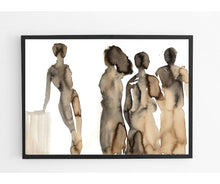 Exclusive Scandinavian art print "Coffee to Meet" – A high-quality fine art piece painted with coffee and ink, perfect for collectors of unique Swedish art.