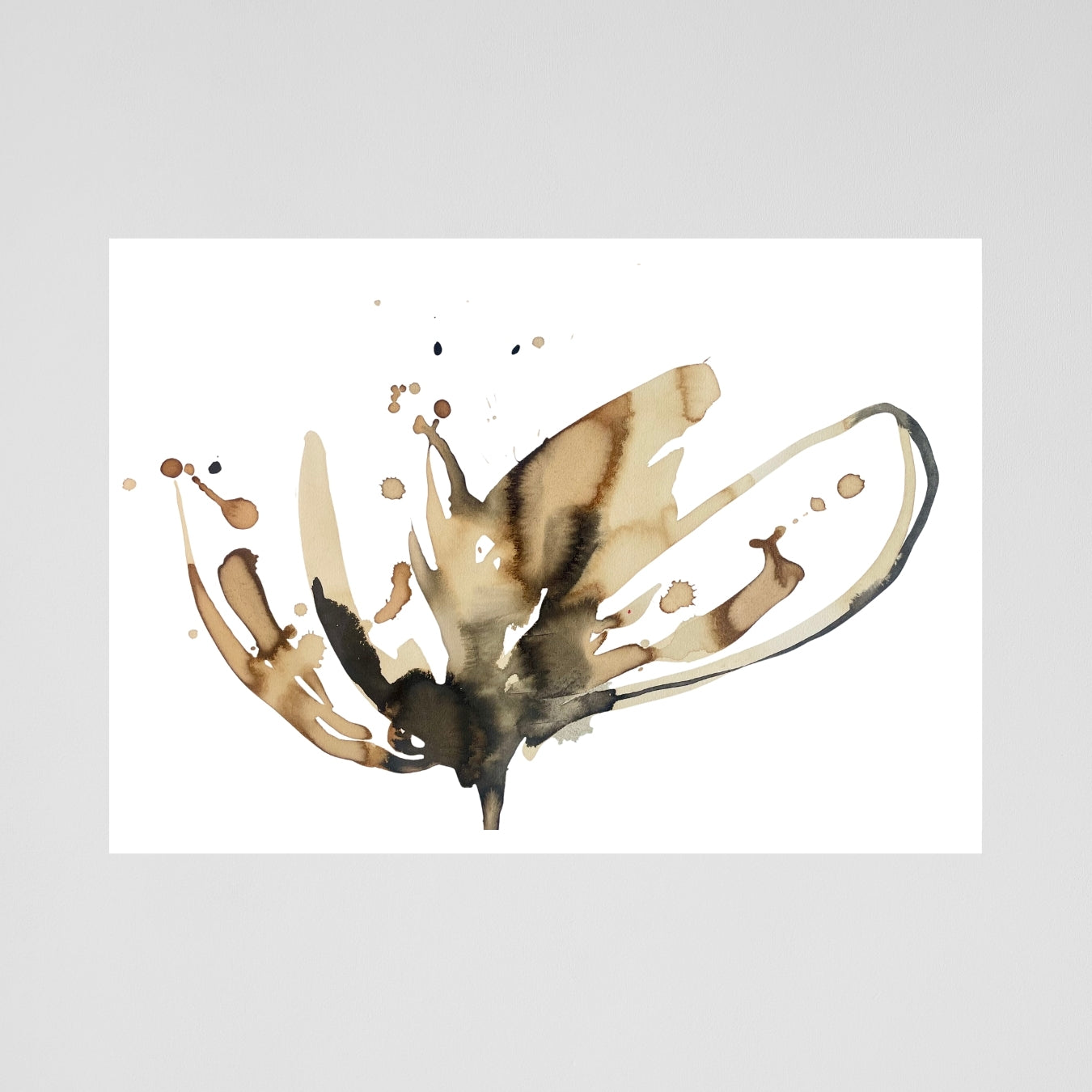 Coffee o Bloom, artwork by Ingela Johansson original painted with coffee and ink.