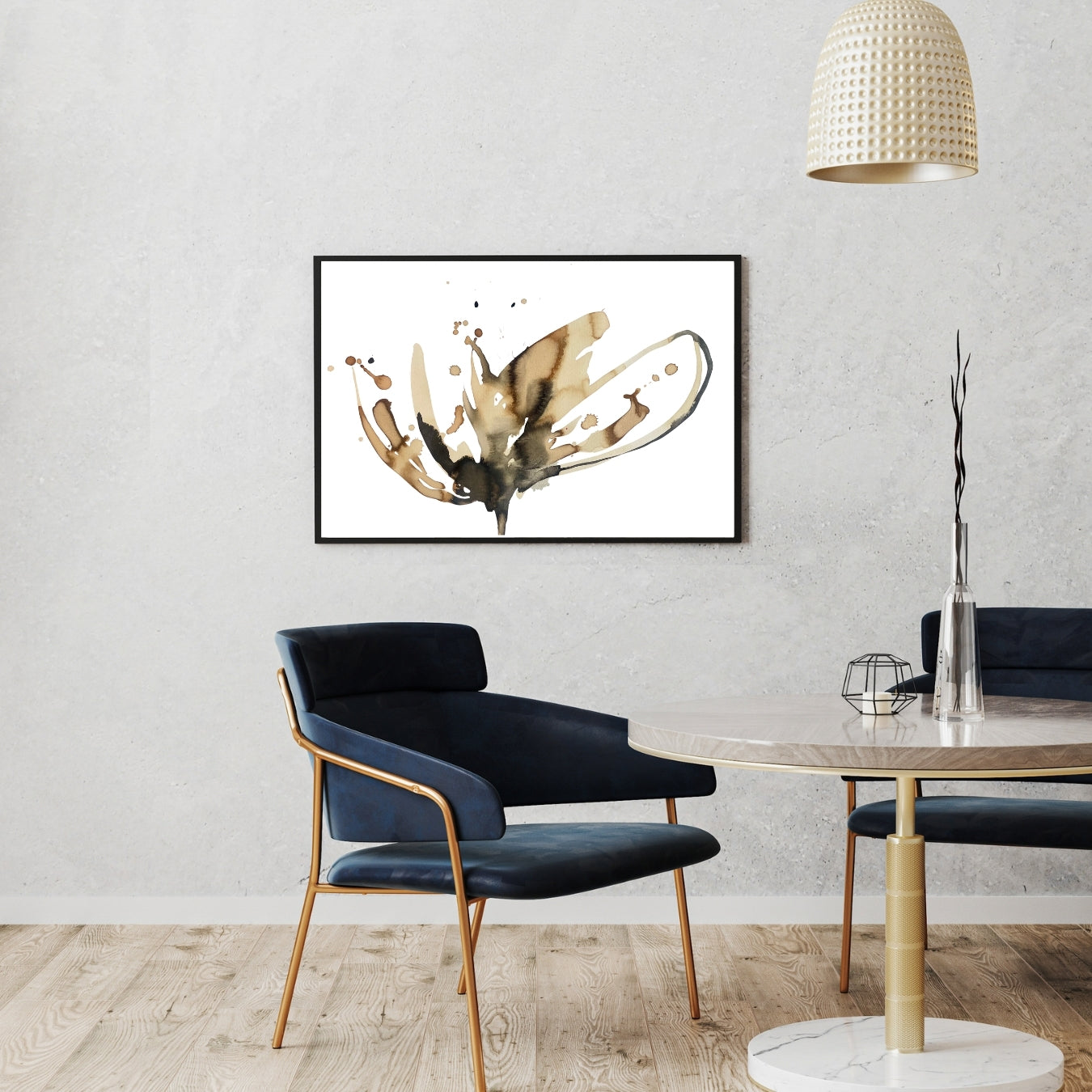 Coffee to Bloom limited edition print by Ingela Johansson in a modern interior