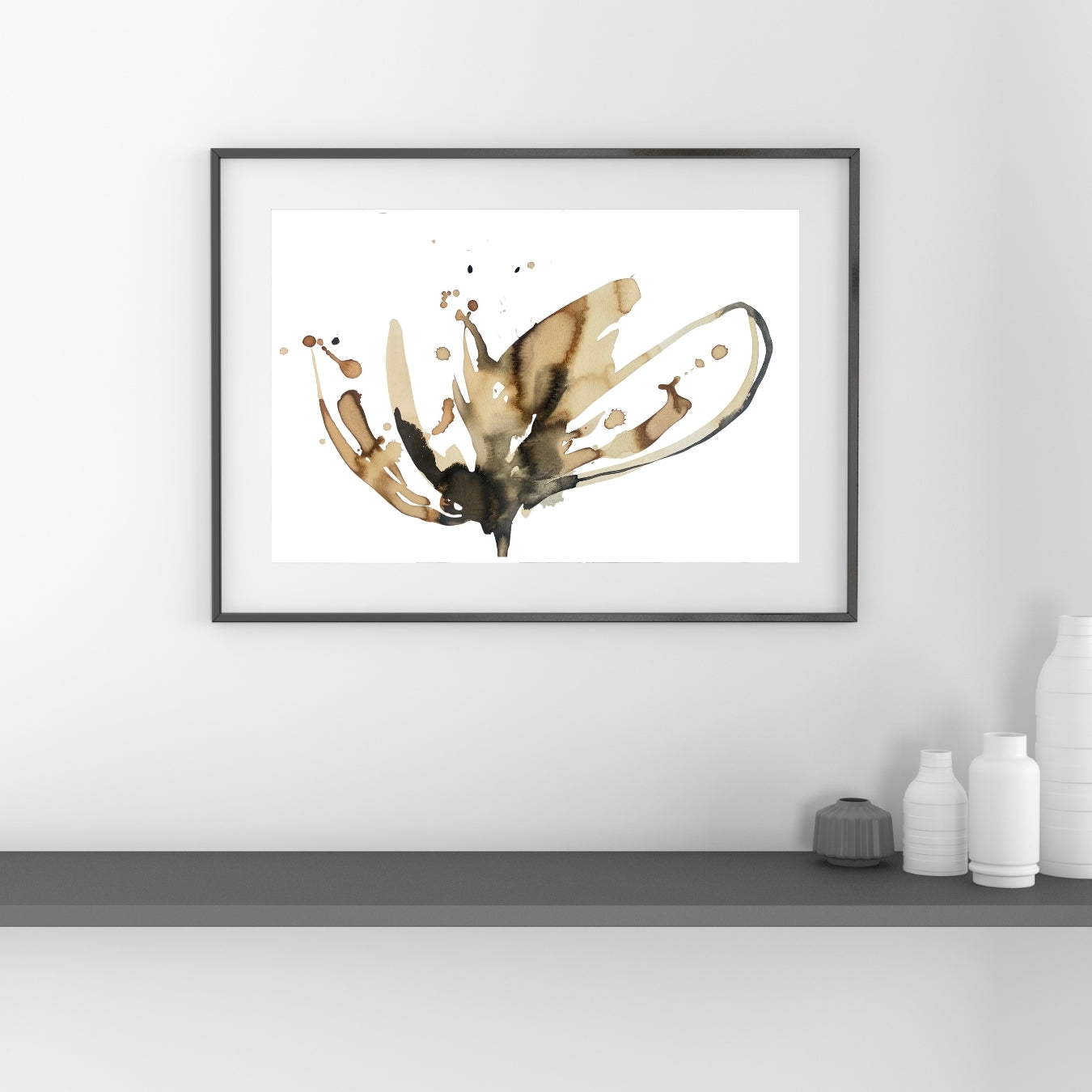Coffe e to Bloom in a black frame by Ingela Johansson 