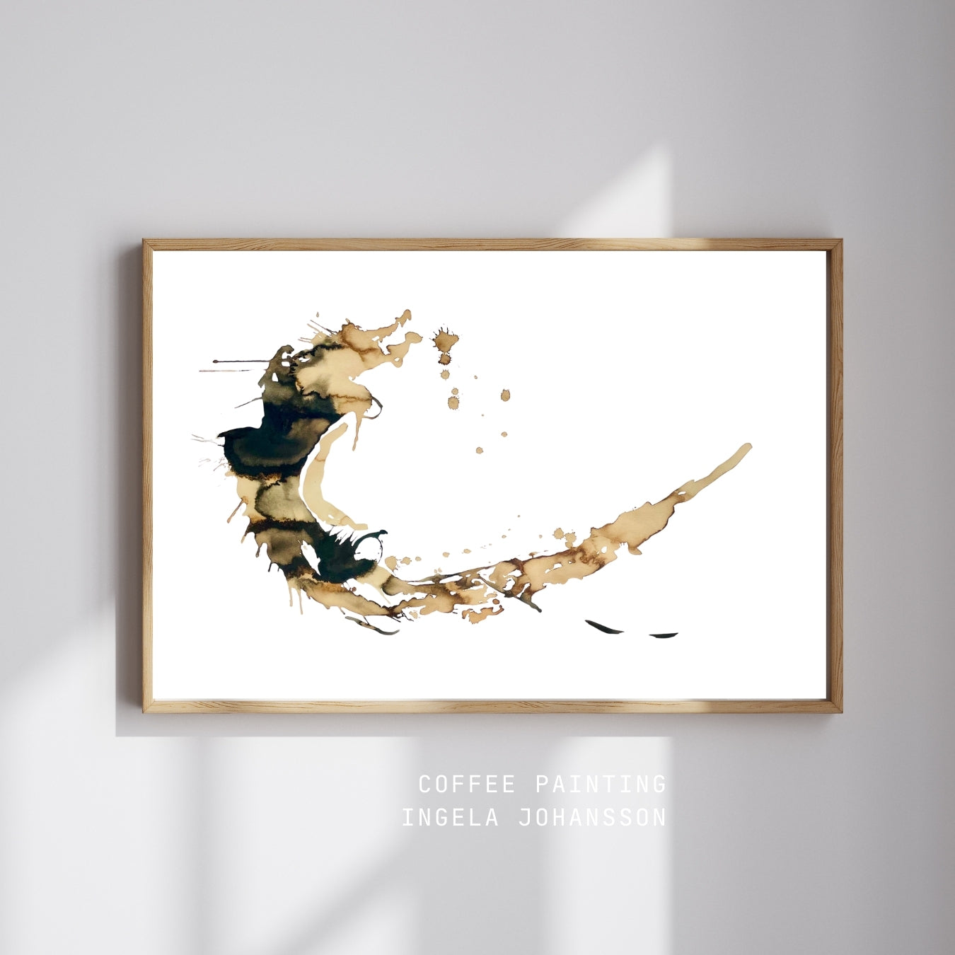 It's a moment of bursting from, titled "Coffee to Dream" made with espresso coffee and black ink by Swedish artist Ingela Johansson. Available as a limited ediition print.