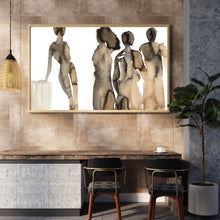 Coffee to Meet warm inviting painted with real coffee and ink by Ingela Johansson in an interior setting