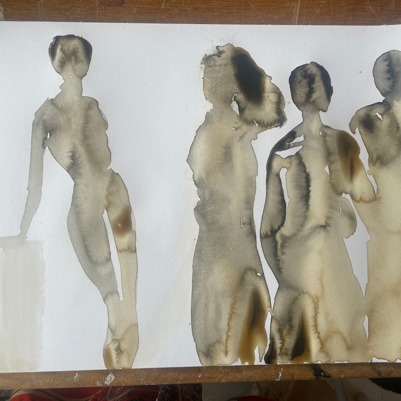 From the painting process of creating "Coffee to Meet" by Ingela Johansson 