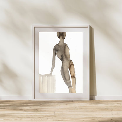 Limited eidtion art print of Coffee to Wait by Ingela Johansson in a white frame