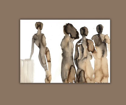 "Coffee to Meet" by Ingela Johansson – A collectible fine art print, expertly crafted from an original coffee and ink painting. Only 21 available.