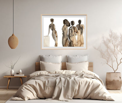 Limited edition print "Coffee to Meet" – A Scandinavian fine art piece painted with real espresso coffee and ink, professionally printed for top quality.