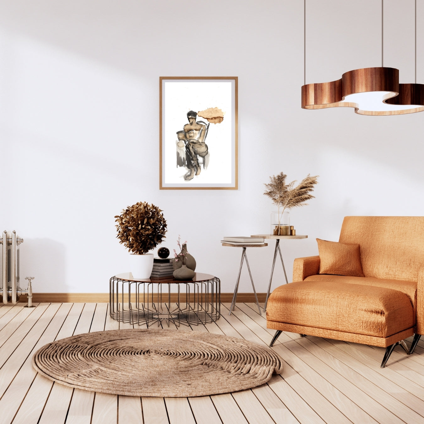 Coffee Painting Coffee to Think by artist Ingela Johansson in a warm and modern interior