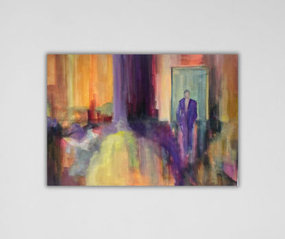 Colorscape when colors sing’—vivid acrylic on canvas, balancing colors like purple, orange, and turquoise. Part of the ‘Colors & Emotions’ collection.