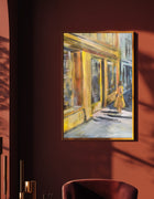 Corner of Hope original painting on paper on a red wall