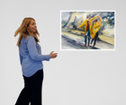 artwork "Dancing in the rain" with Swedish artist Ingela Johansson