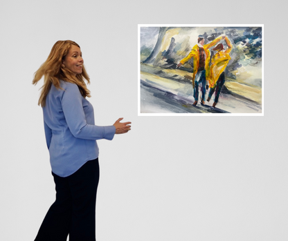 artwork "Dancing in the rain" with Swedish artist Ingela Johansson