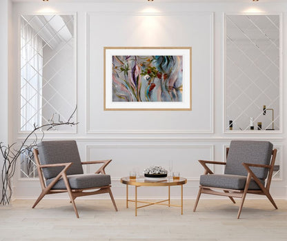 "Ethereal Bloom" – A Swedish artist’s semi-abstract floral fine art print in Nordic style, available in a limited edition of 21, capturing the spirit of spring.