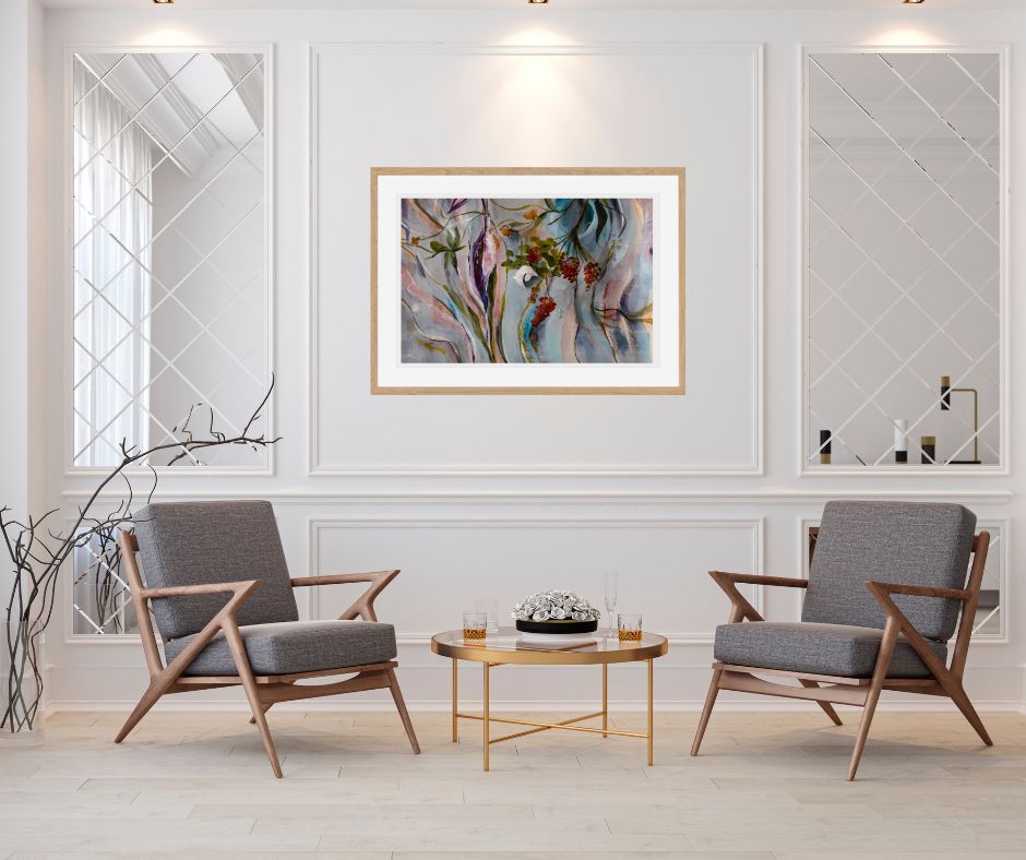"Ethereal Bloom" – A Swedish artist’s semi-abstract floral fine art print in Nordic style, available in a limited edition of 21, capturing the spirit of spring.