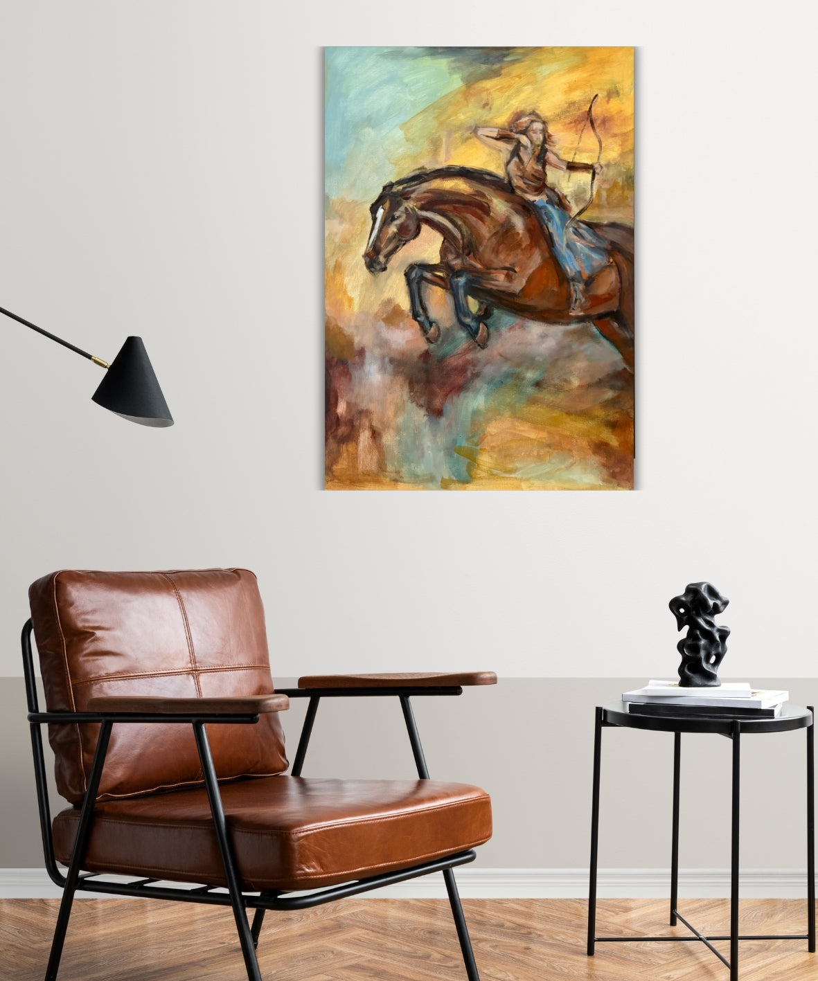 Firehorse orginal acrylic painting by artist Ingela Johansson, Transition Collection, Year 2026