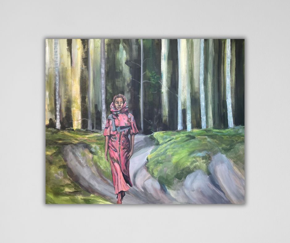 Forest is an original acrylic painting inspired by an ancient forest in Sweden by artist Ingela Johansson.