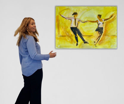 'Happy' canvas print by Ingela Johansson, with the artist