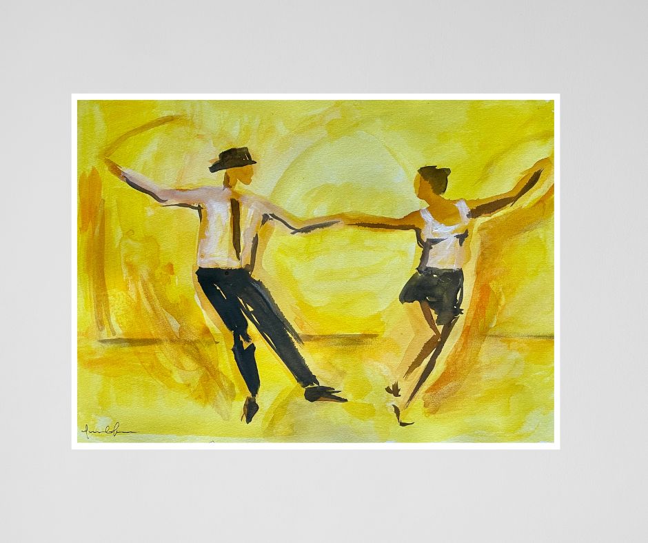 Unframed Fine Art Print Ready for Custom Framing: The "Happy" artwork displayed unframed, perfect for customizing to suit any space.