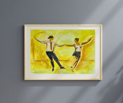Framed Fine Art Print with White Passepartout: The artwork "Happy" framed in a clean, white passepartout, enhancing its elegance and vibrancy.