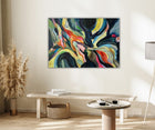 Heartfelt abstract painting by Ingela Johansson in Nordic interior