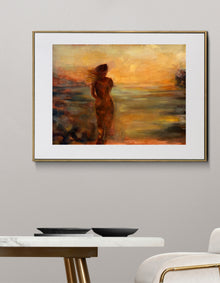 Her Own True Colors open edition fine art print, RED Collection by Ingela Johansson, in interior setting