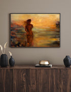Her Own True Colors fine art print on paper, unframed, styled in interior, RED Collection by Ingela Johansson