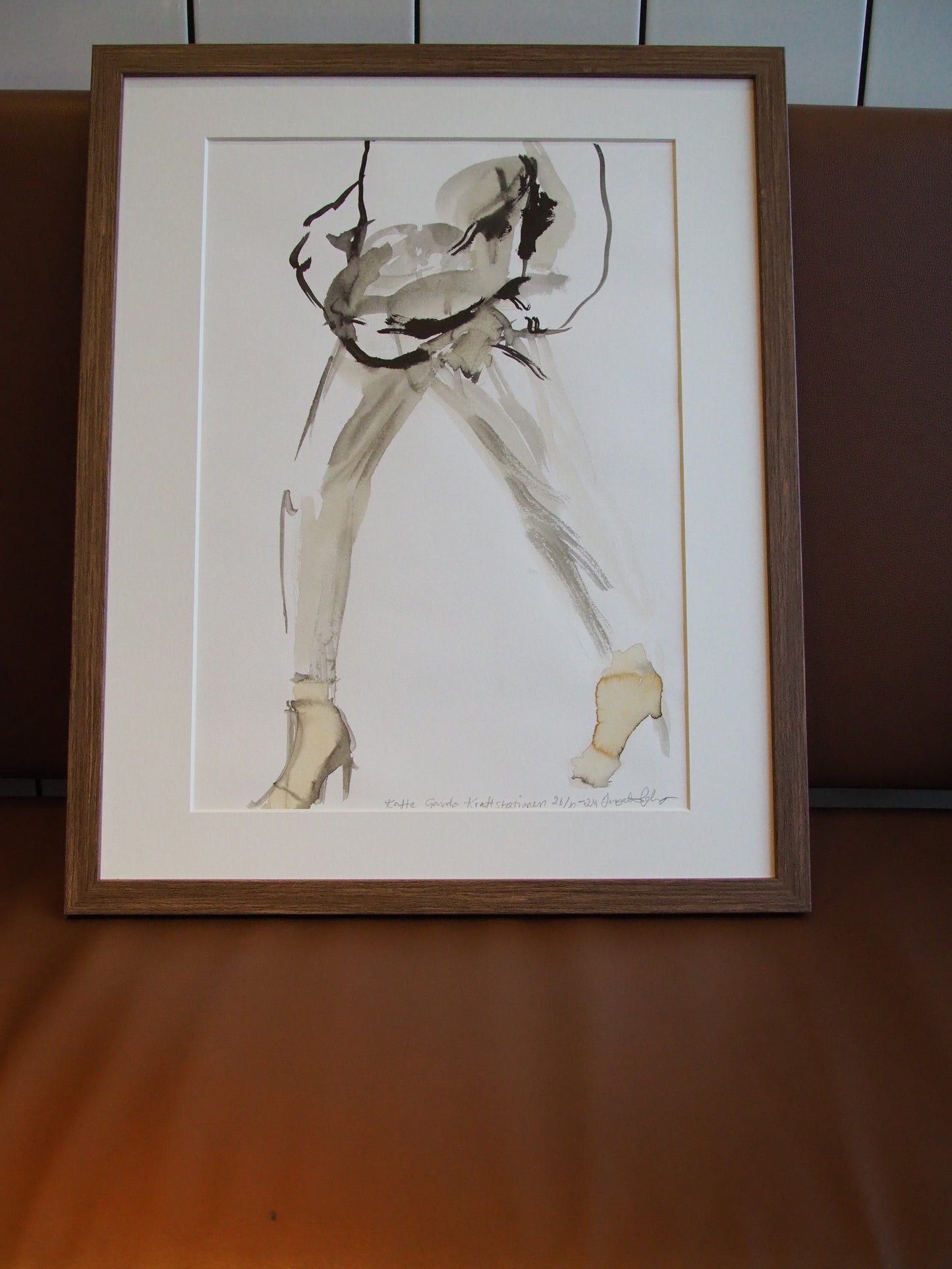 Coffe to Go in a wodden frame ready to be hung on the wall. Painted by Ingela Johansson available as an original and as a limited edition art print of 21 pcs.