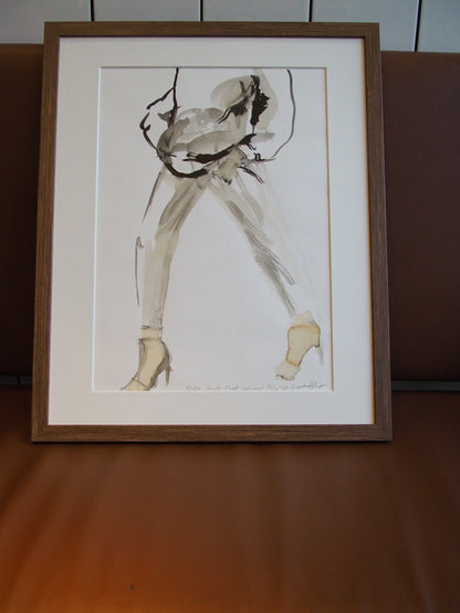 Coffe to Go in a wodden frame ready to be hung on the wall. Painted by Ingela Johansson available as an original and as a limited edition art print of 21 pcs.