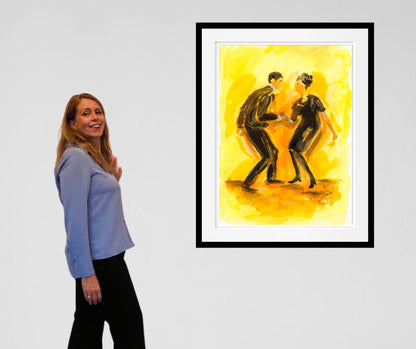 "I want to hold your hand" artwork with artist Ingela Johansson, ink painting 