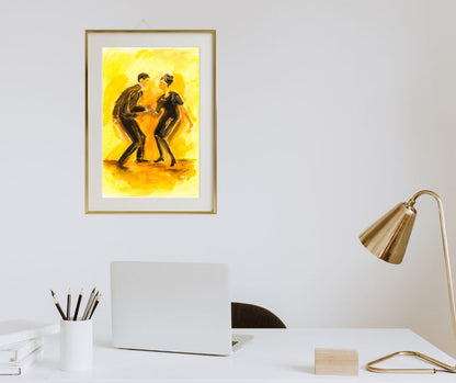 Fine art print of "I want to hold your hand" b artist Ingela Johansson in an office