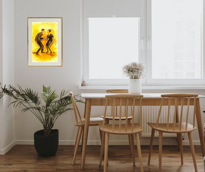 Framed fine art print "I want to hold your hand" in a Scandinavian style kitchen