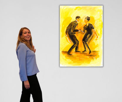 I want to hold your hand, canvasprint with artist Ingela Johansson, Dancers collection