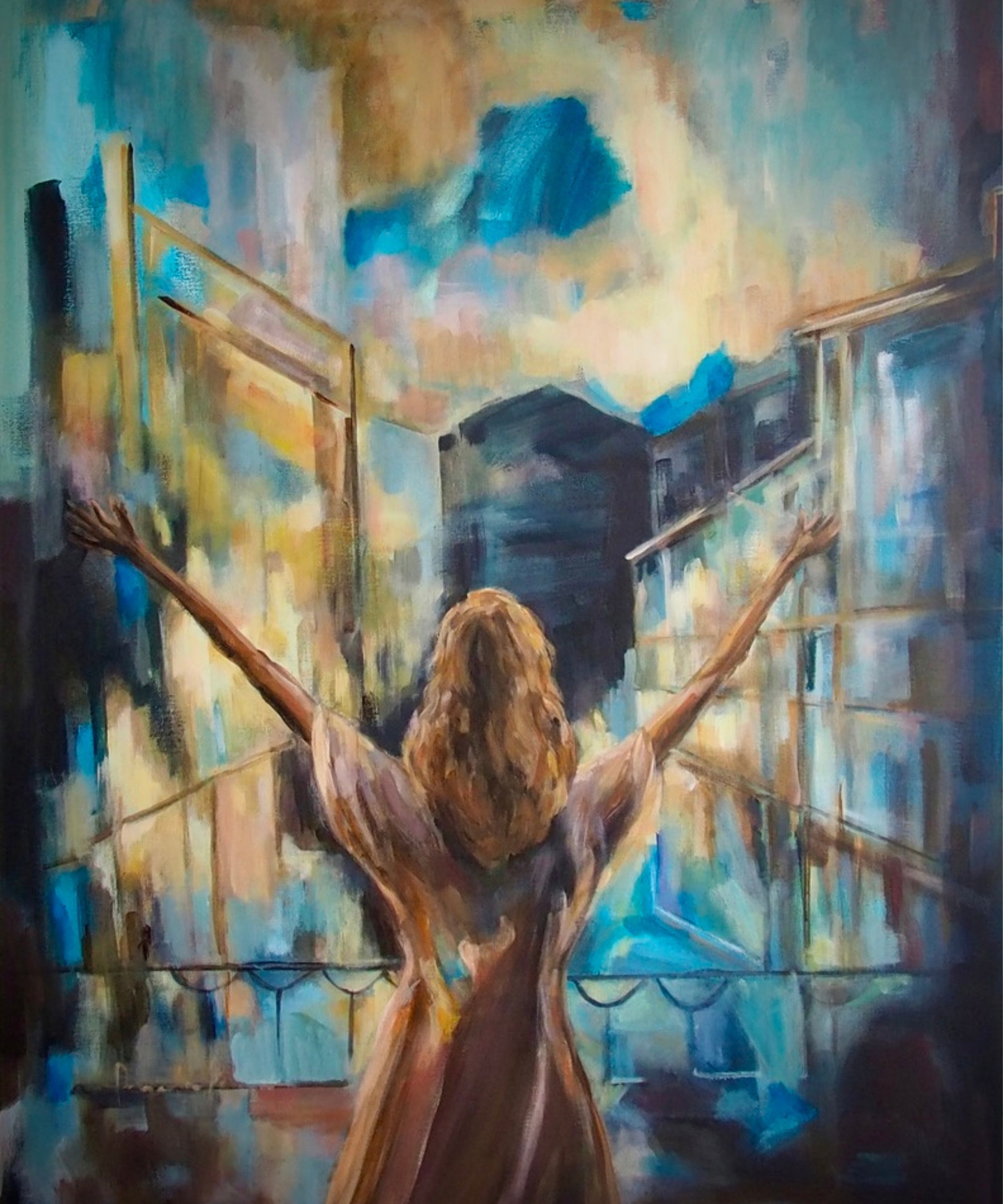 Painting I am wild possibility by Swedish artist Ingela Johansson in acrylic